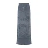 Diesel Faded Blue Denim Maxi Skirt With Side Slit In Blue