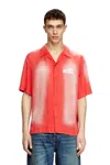 Diesel Faded Bowling Shirt With Logo Prints In Tobedefined