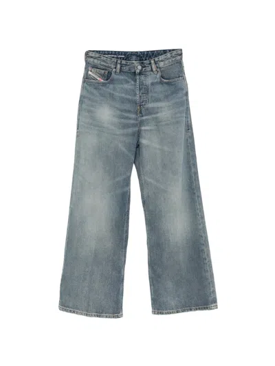 Diesel Faded Denim Jeans In Blue