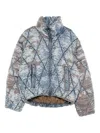 Diesel W-kons Down Jacket With Distressed Effect In Multi