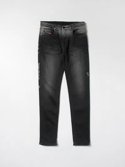 Diesel Kids' Faded  5-pocket Jeans In Black