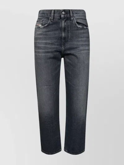 Diesel Faded Effect Five-pocket Trousers In Gray