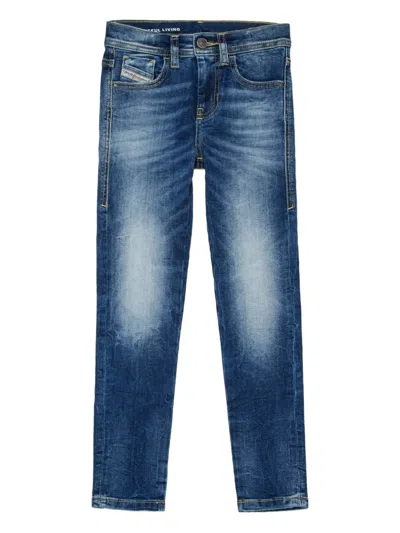 Diesel Kids' Faded-effect Jeans In Blue