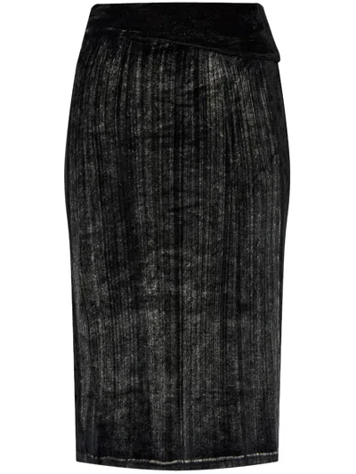 Diesel Faded-effect Pencil Skirt In Black