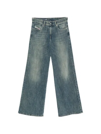 Diesel Faded Flared Jeans In Blue