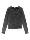 Diesel Faded Long-sleeve Top In Black
