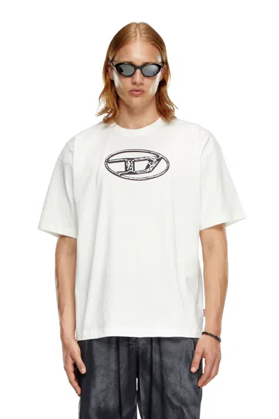 Diesel Faded T-shirt With Oval D Print In White