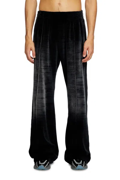 Diesel Faded Velvet Track Pants In Black