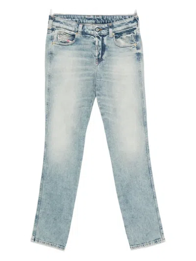 Diesel Faded-wash Cotton Jeans In Blue