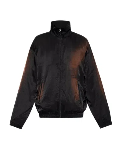 Diesel Faded Zip-up Bomber Jacket In Black