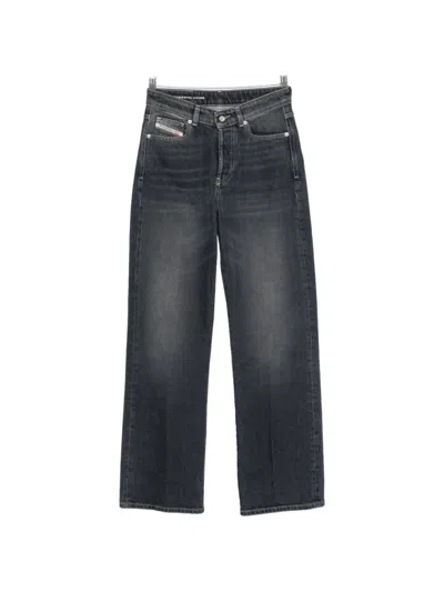 Diesel Faded-effect Straight-leg Jeans In Grey
