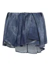 Diesel De-ria Asymmetric Denim Mini Skirt In Blue