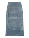 Diesel Megan Distressed High-waisted Long Skirt In Blue
