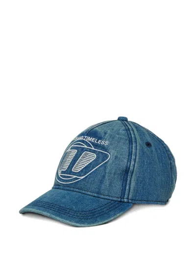 Diesel Kids' Farbit Logo Baseball Hat In Blue