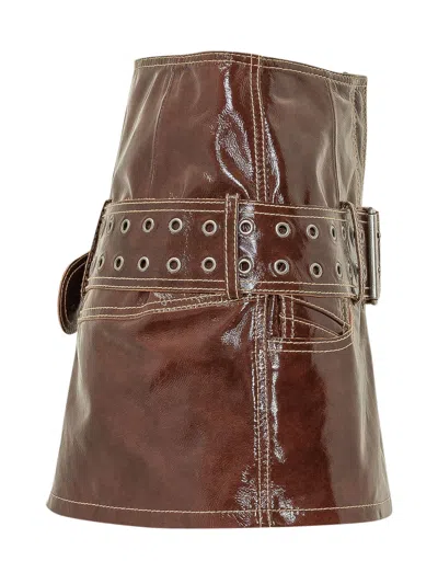 Diesel Fashion Forward Mini Skirt In Brown