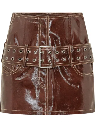 Diesel Fashion Forward Mini Skirt In Bordeaux