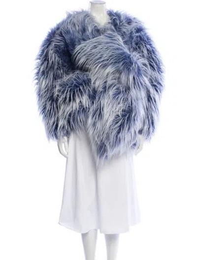 Pre-owned Diesel Faux Fur Coat In Blue