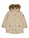 Diesel Faux-fur Hooded Padded Jacket In Neutral