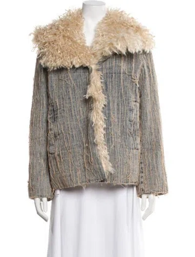 Pre-owned Diesel Faux Fur Printed Faux Fur Jacket W/ Tags