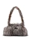 Diesel Faux-fur Top-handle Shoulder Bag In Brown