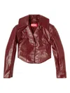 Diesel Coated Faux Leather Cropped Jacket Tailoring In Red