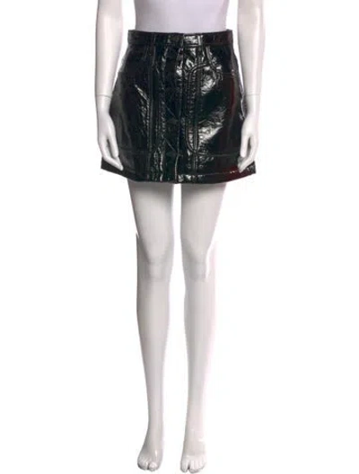 Pre-owned Diesel Faux Leather Mini Skirt W/ Tags In Black