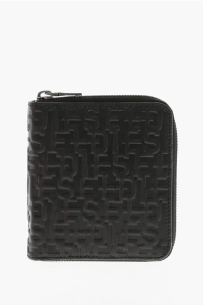 Diesel Faux Leather Wallet With All-over Embossed Logo