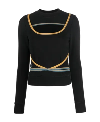 Diesel F-crossette Logo-embroidered Sweatshirt In Black