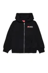 Diesel Logo-print Zip-up Hoodie In Black