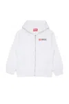 Diesel Sdropshoodz Over Zip-fastening Hoodie In White