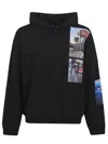 Diesel Graphic Print Hooded Sweater Kangaroo Pocket In Black