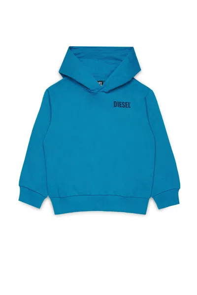 Diesel Kids' Hooded Sweatshirt With  Logo In Blue