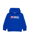 Diesel Sdropshood Over Logo-print Hoodie In Blue