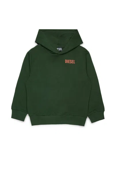 Diesel Kids' Hooded Sweatshirt With  Logo In Green