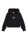 Diesel Felpa Con Cappuccio E Logo Oval D In Black
