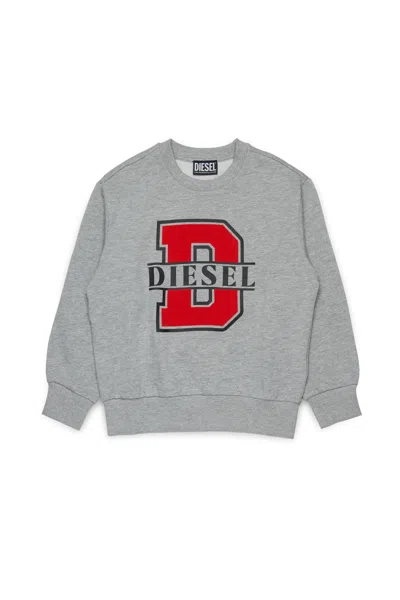 Diesel Kids' Sweatshirt With D Logo In Gray