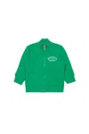 Diesel Felpa Full Zip Con Maxi Logo Oval D In Green