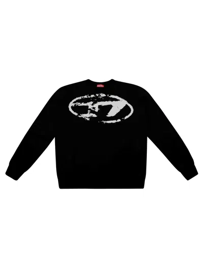 Diesel Felpa Gc Logo Giallo In Nero