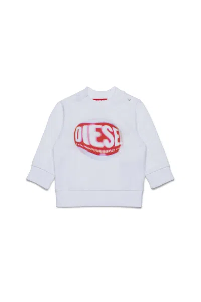 Diesel Felpa Girocollo Con Grafica  Waterdrop In White