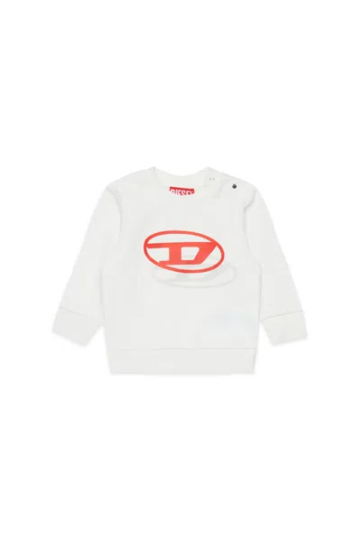Diesel Kids' Crewneck Sweatshirt With Logo In Burgundy