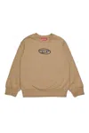 Diesel Felpa Girocollo Con Logo Oval D Multi-layered In Brown