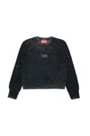 Diesel Felpa Girocollo Effetto Marmorizzato In Black