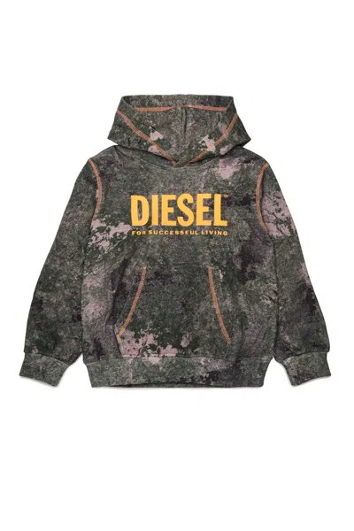Diesel Kids' Hoodie Sweatshirt With Logo In Black