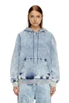 Diesel Felpa In Track Denim Con Oval D In Blue