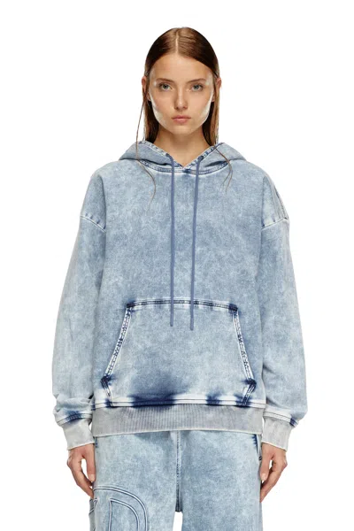 Diesel Felpa In Track Denim Con Oval D In Blue
