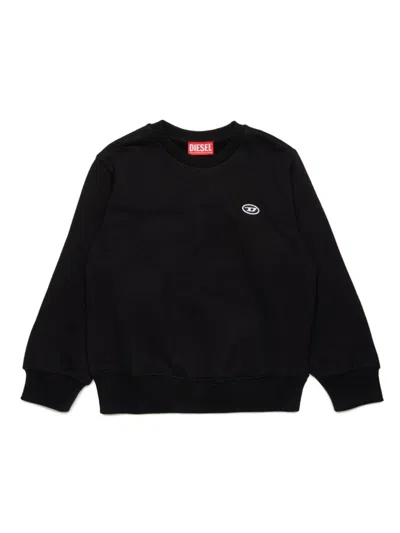 Diesel Kids' Oval D Cotton Sweatshirt In Black