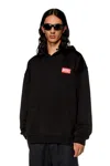Diesel Oversized Hoodie With Logo Patch In Black