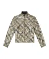 Diesel Sequined Checked Nylon Jacket In Multi