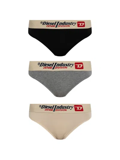 Diesel Fig Logo-waistband Cotton Briefs (pack Of Three) In Multi