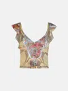 Diesel Fiore' Multicolor Cotton Blend Top